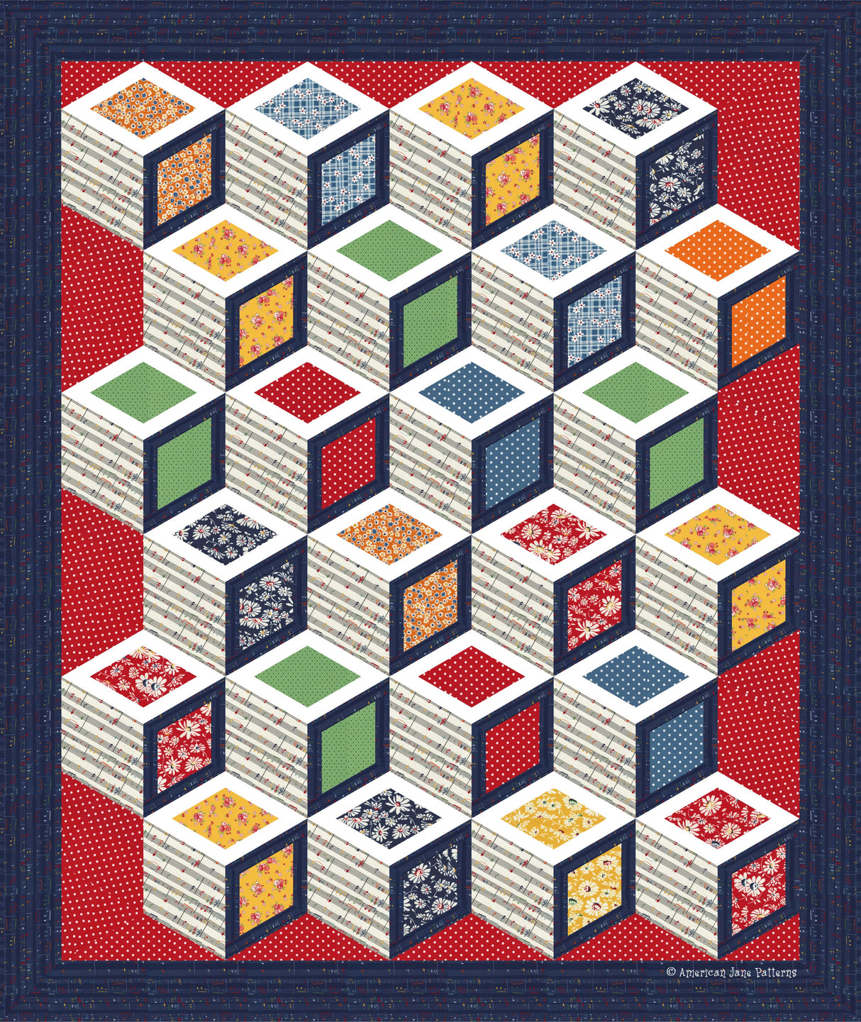 Musical Stairs Quilt Pattern by American Jane Patterns
