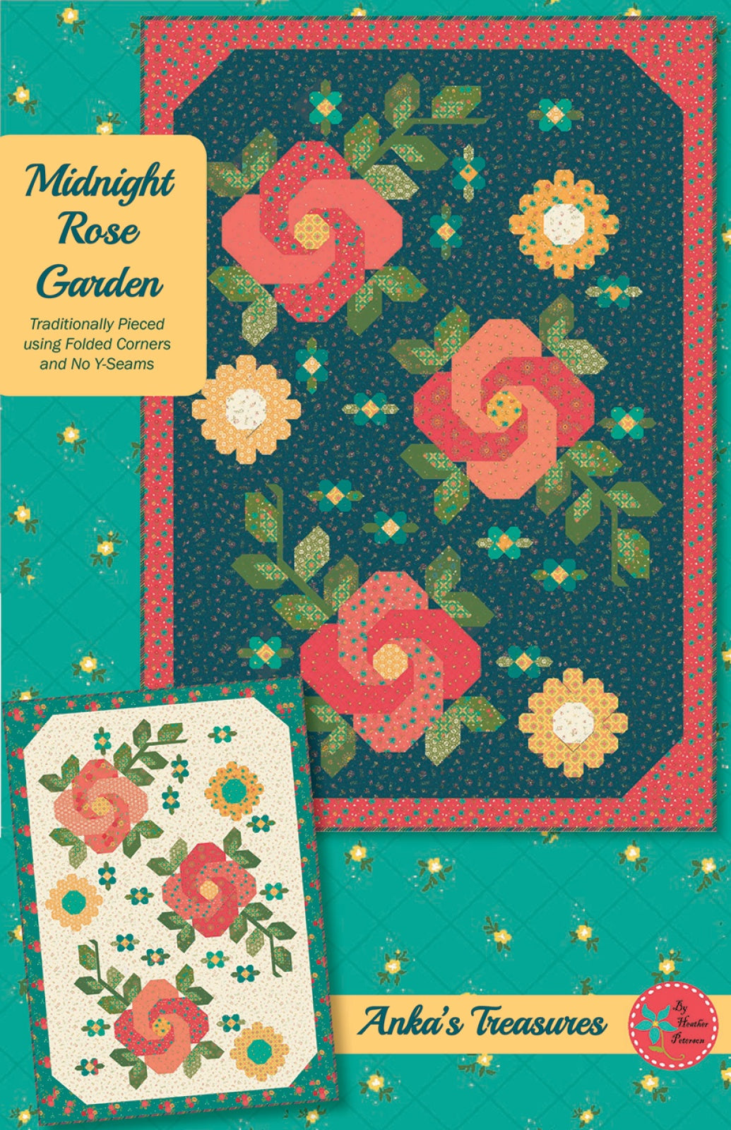 Midnight Rose Garden Quilt Pattern by Anka's Treasures