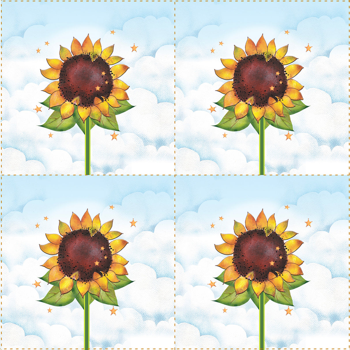 Sunflowers 3in Fabric Panel by Jody Houghton Designs