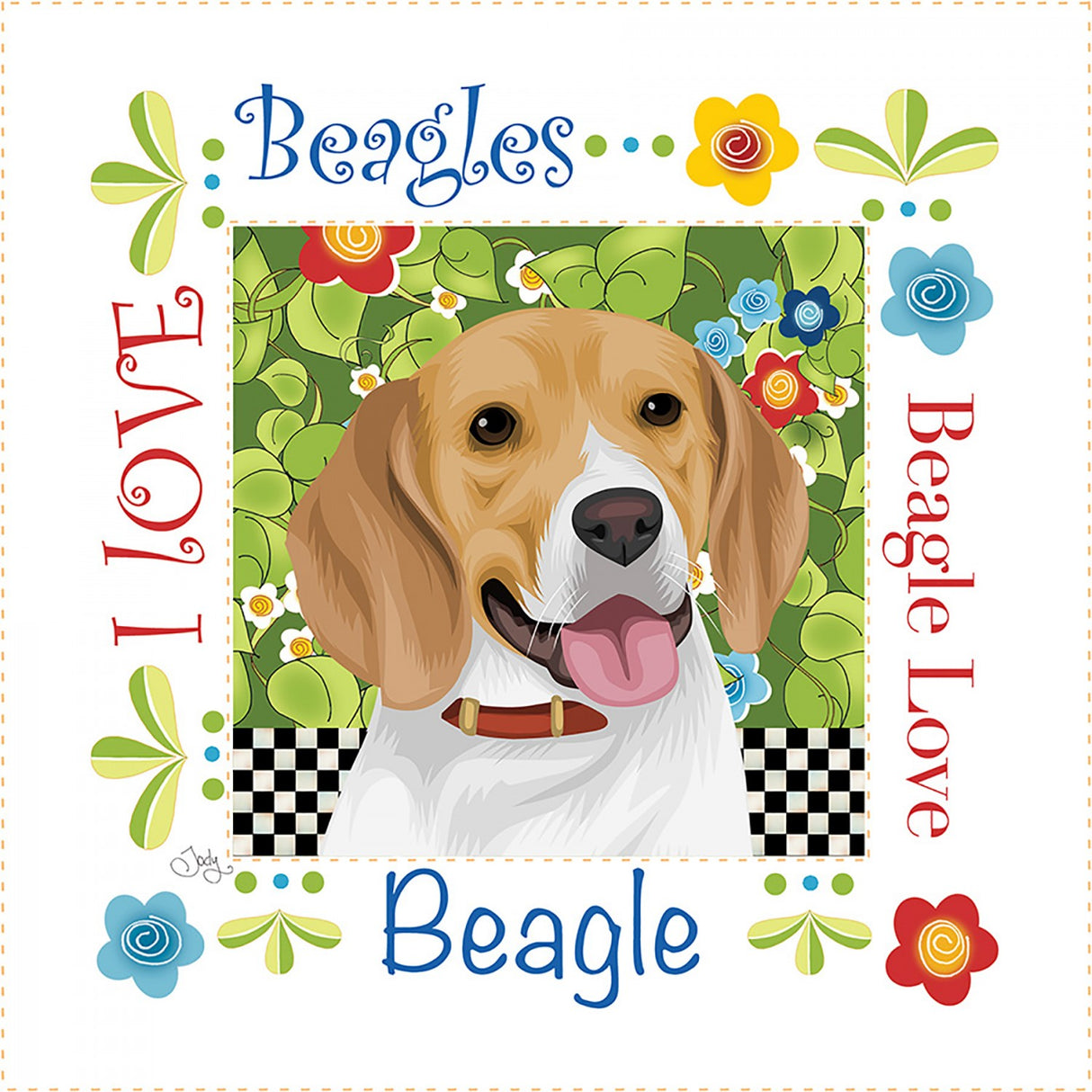 Art Panel 6in Beagle by Jody Houghton Designs