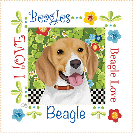 Art Panel 6in Beagle by Jody Houghton Designs