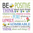 Fabric Art Panel 6in Be Positive by Jody Houghton Designs