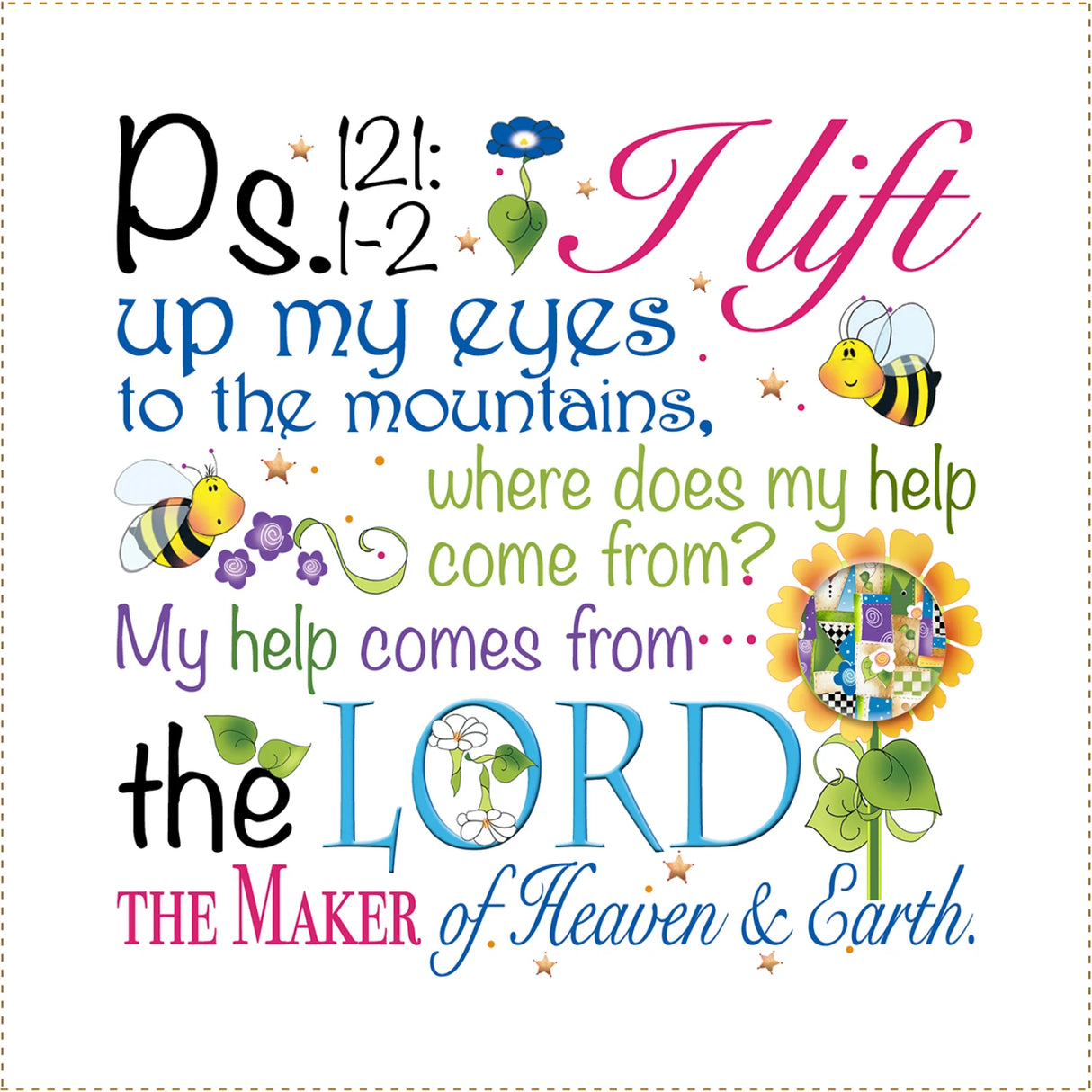 Psalm 121 Art Panel 6in by Jody Houghton Designs