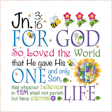 Art Panel 6in John 3:16 by Jody Houghton Designs