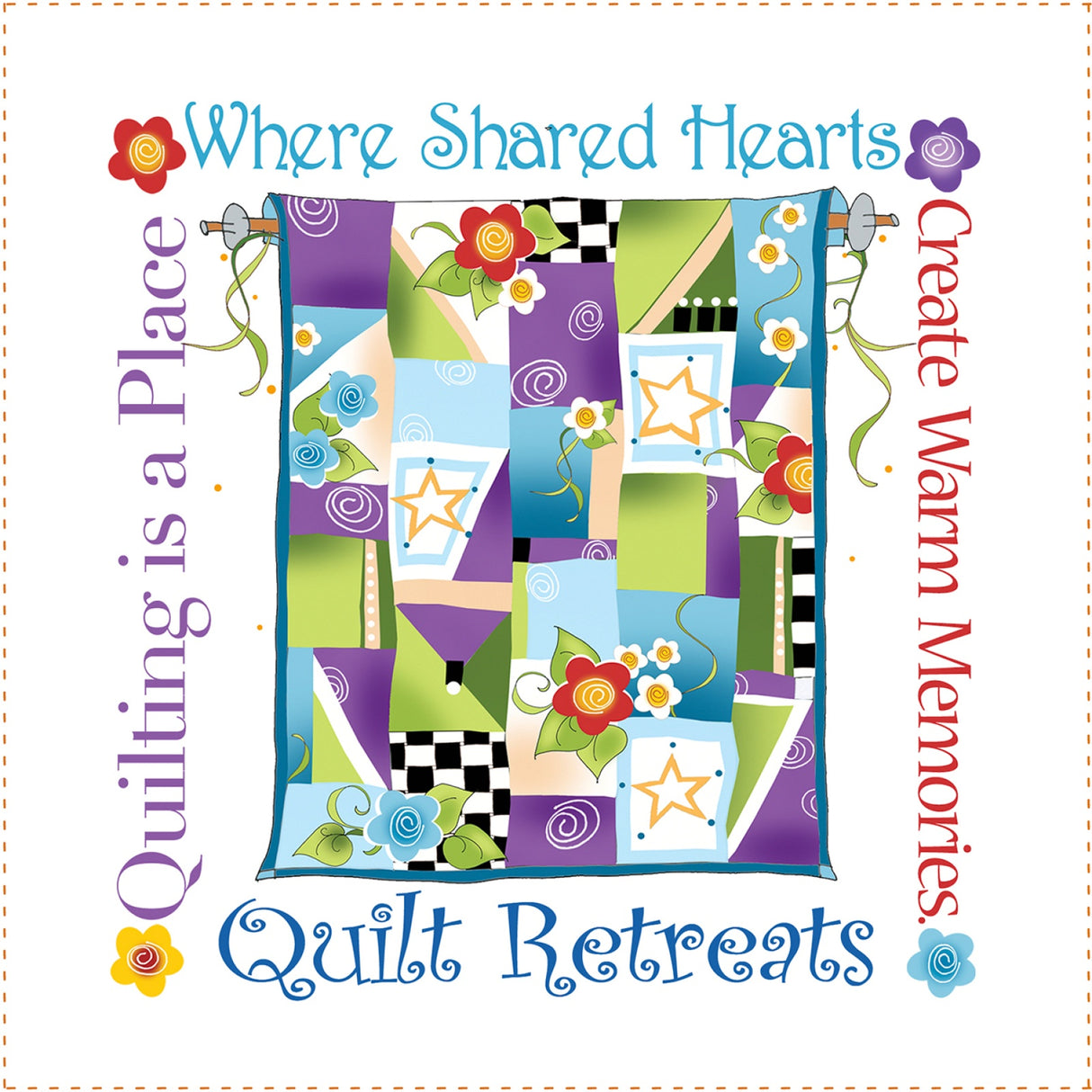 Art Panel 6in Shared Hearts Quilt Pattern by Jody Houghton Designs