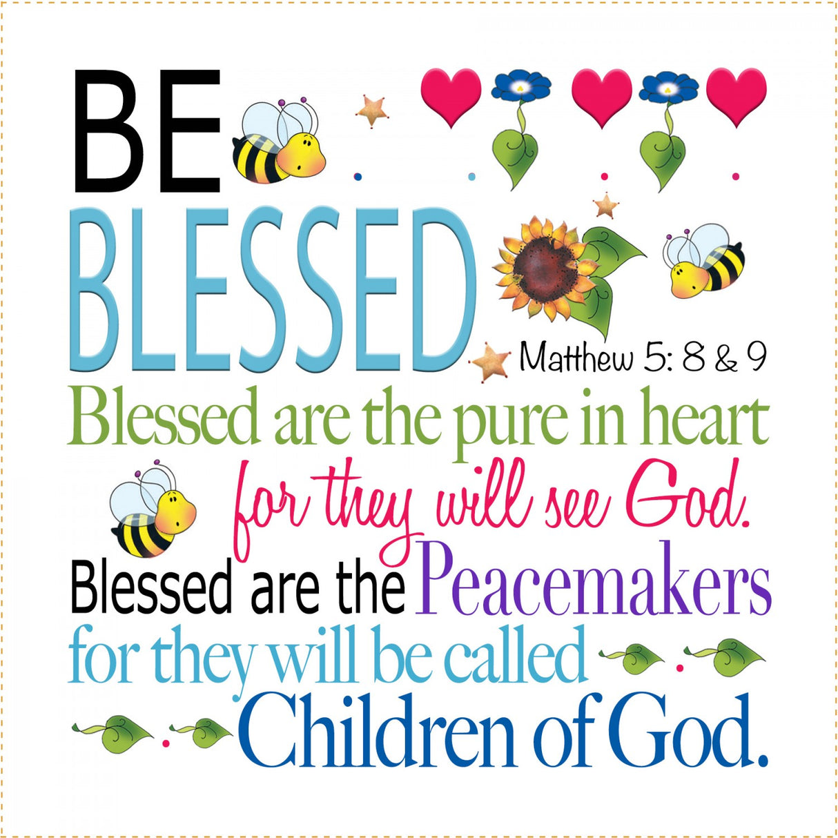 Art Panel - Be Blessed 6in x 6in by Jody Houghton Designs