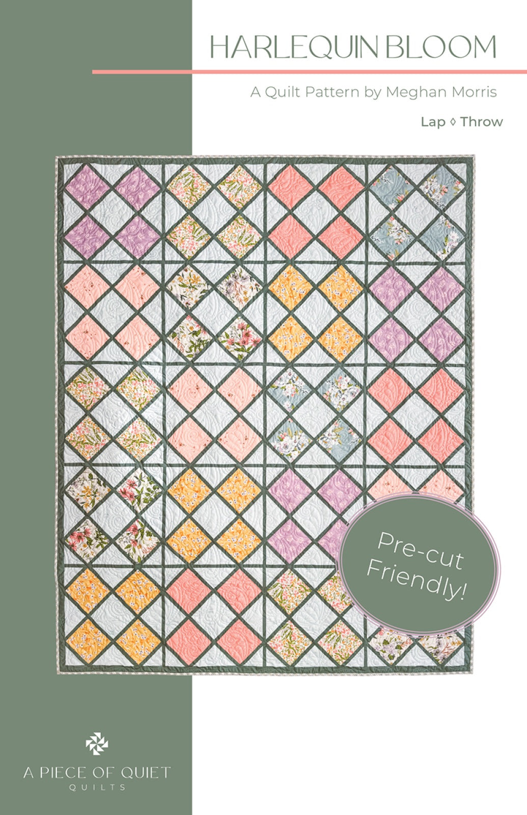 Harlequin Bloom Quilt Quilt Pattern by A Piece Of Quiet Quilts