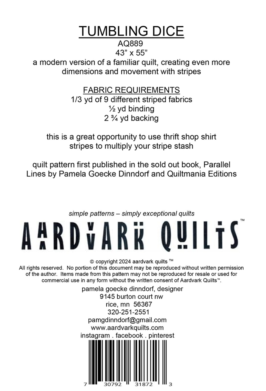 Tumbling Dice Quilt Pattern