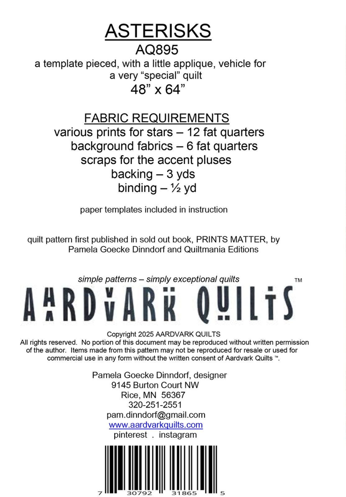 Asterisks Quilt Pattern