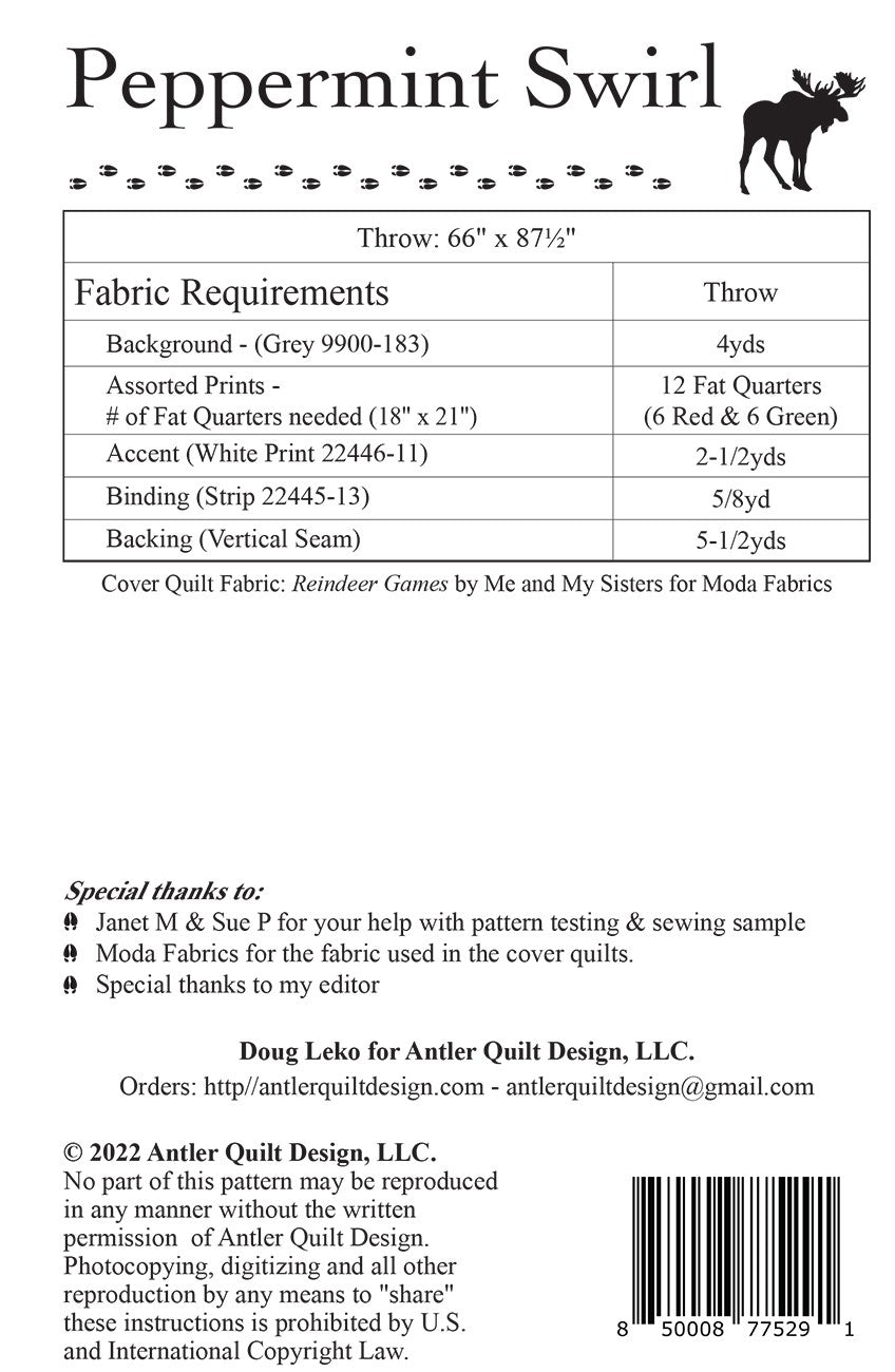 Back of the Peppermint Swirl by Antler Quilt Design