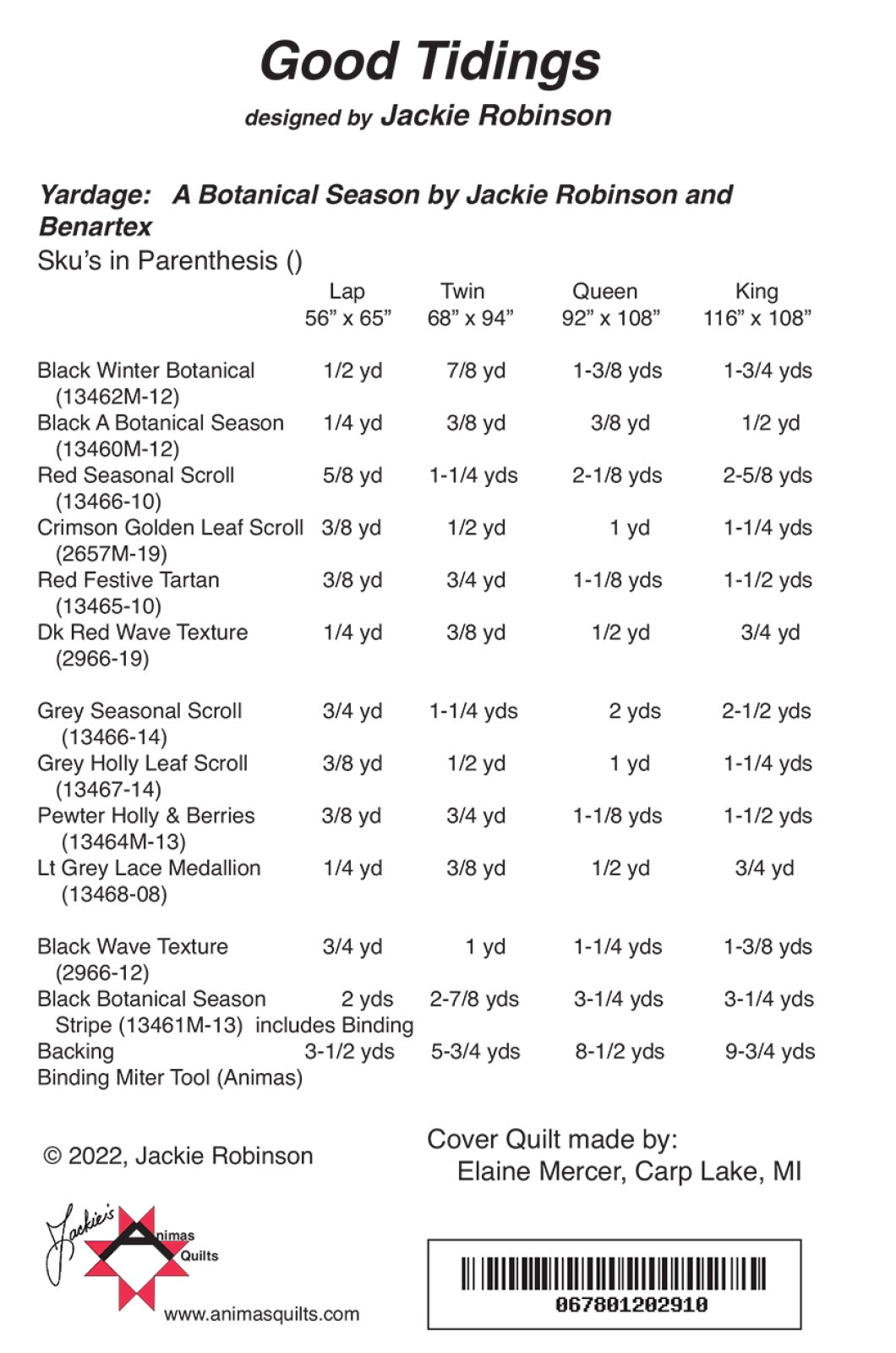 Good Tidings Quilt Pattern