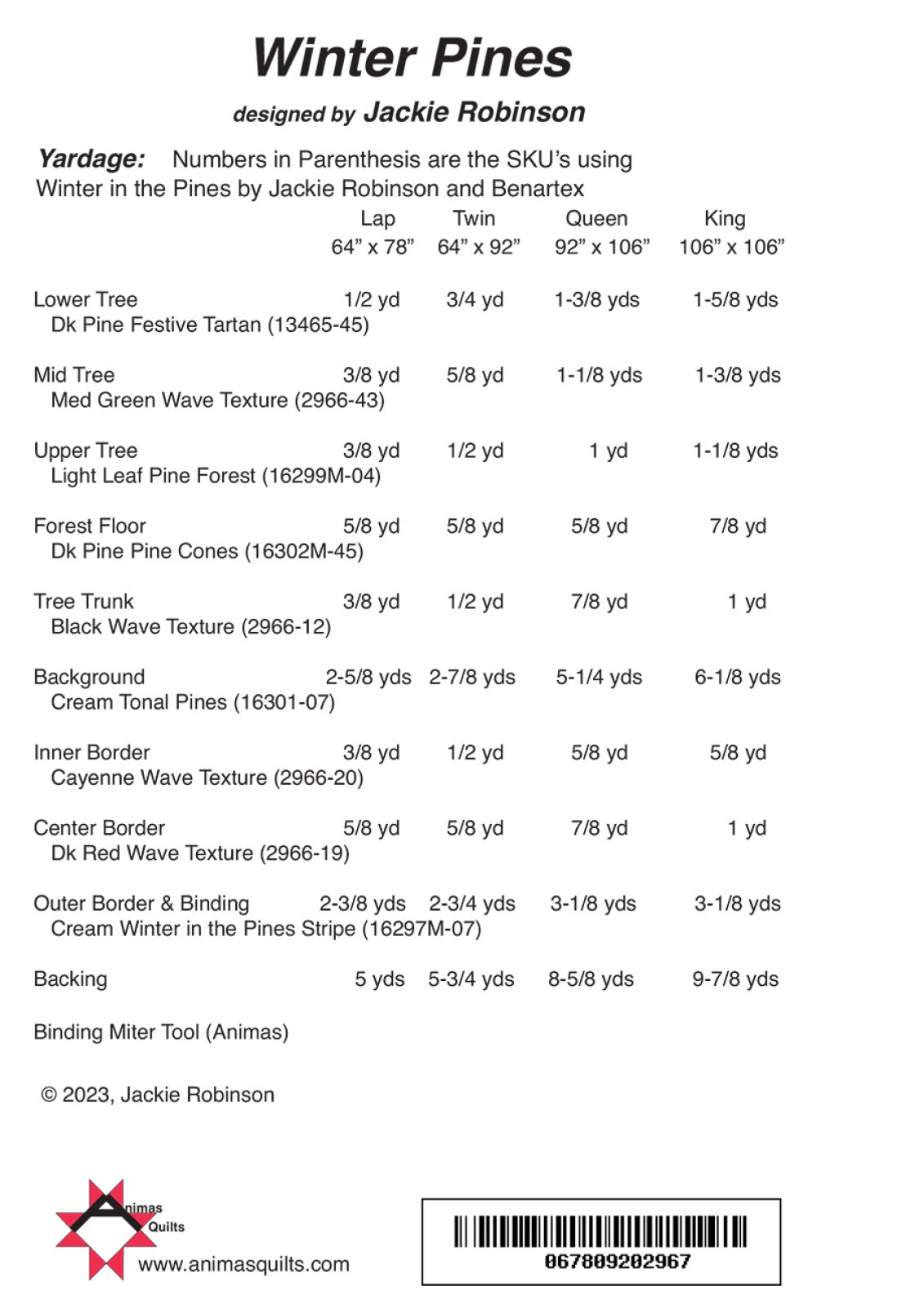 Winter Pines Quilt Pattern