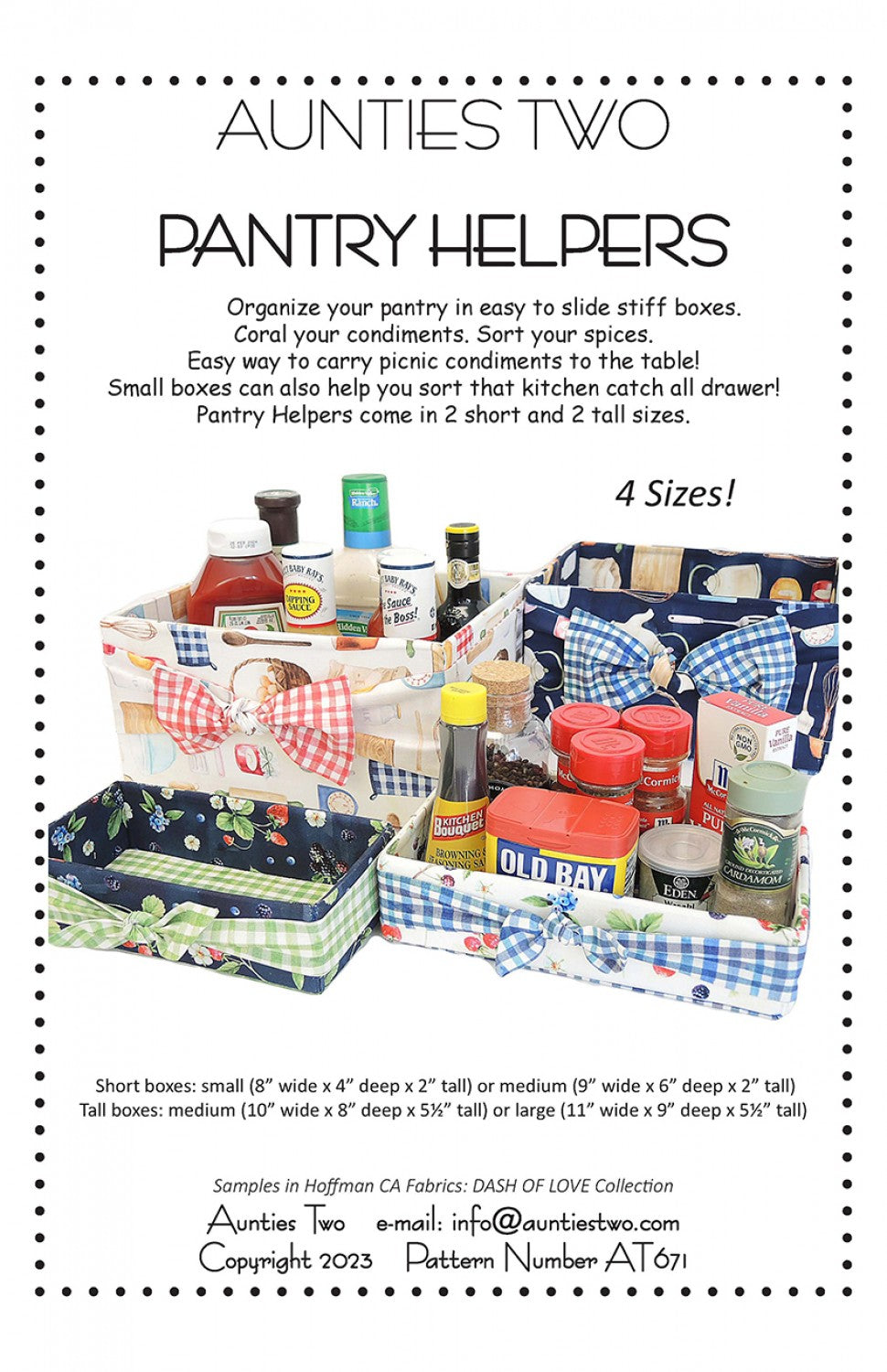 Pantry Helpers Pattern by Aunties Two
