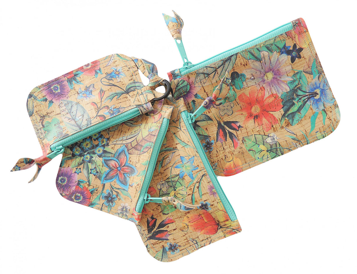 Cork Coin Purse with Key Ring Pattern by Aunties Two