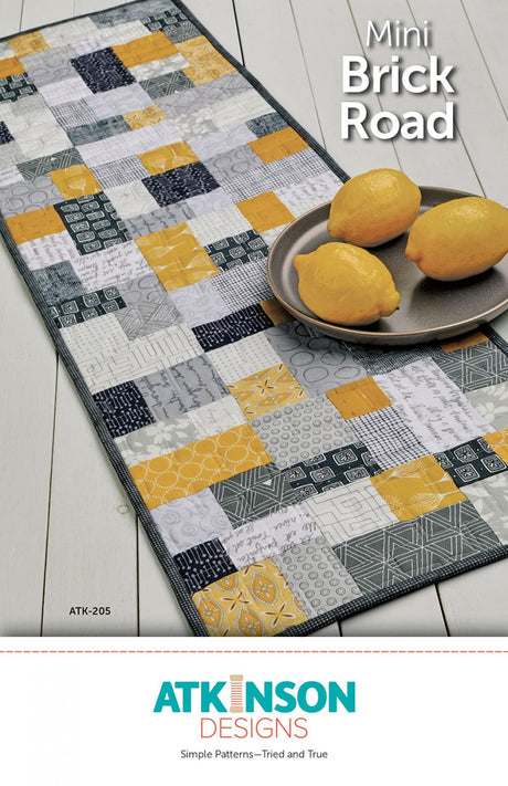 Back of the Mini Brick Road Quilt Pattern by Atkinson Designs