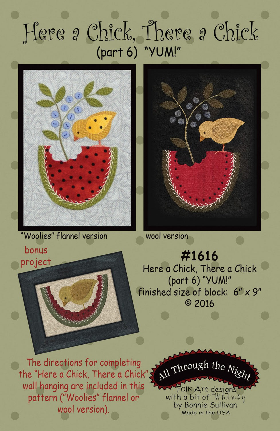 Here a Chick, There a Chick 6 Yum Pattern by All Through The Night