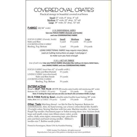 Covered Oval Crates by Aunties Two