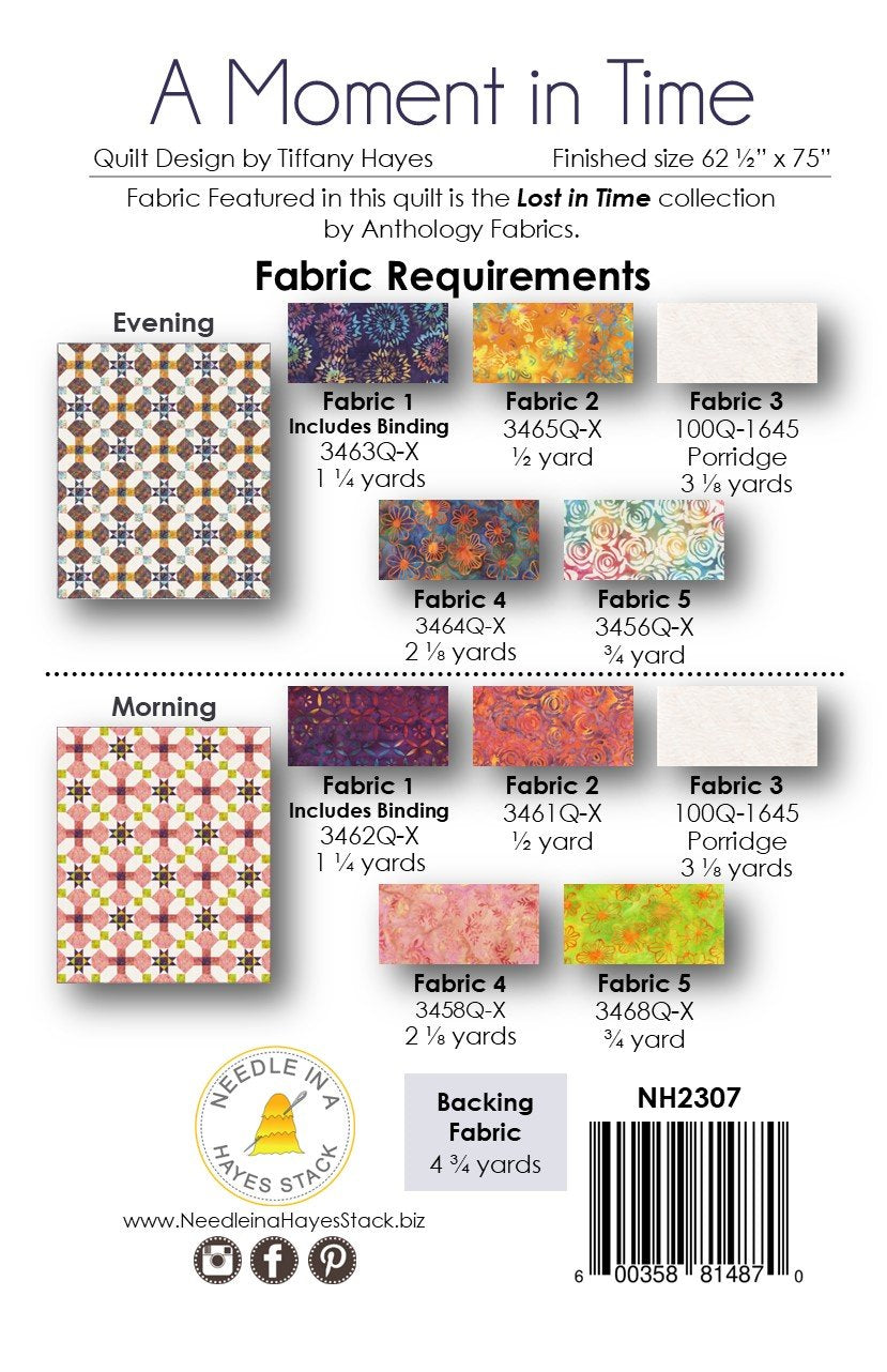 Back of the A Moment In Time Downloadable Pattern by Needle In A Hayes Stack