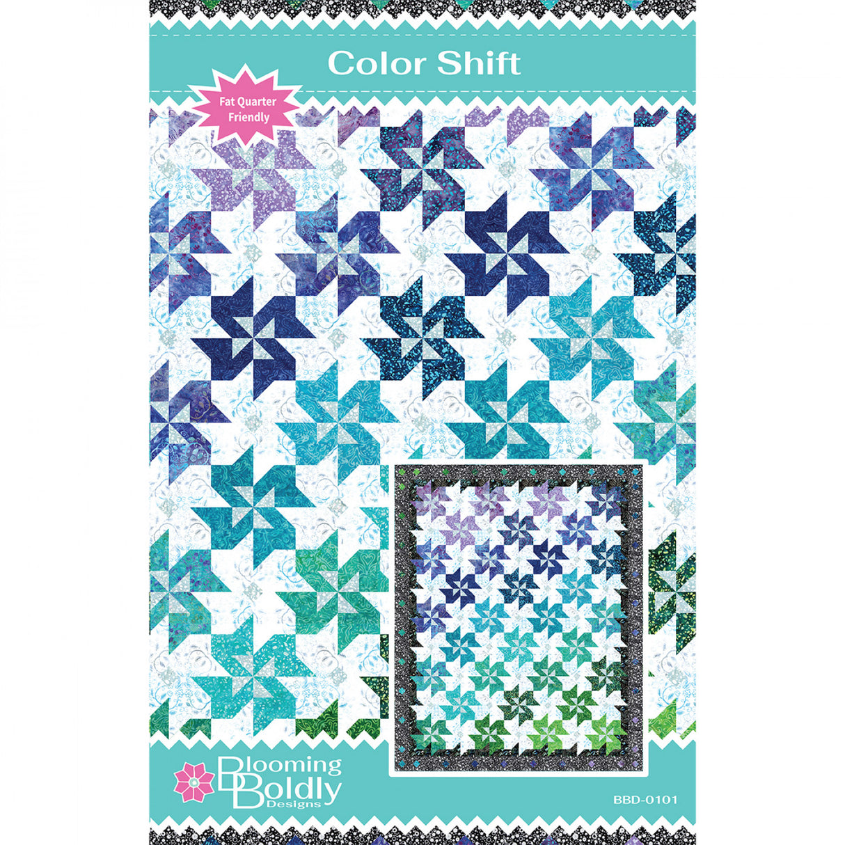 Color Shift Quilt Pattern by Blooming Boldly