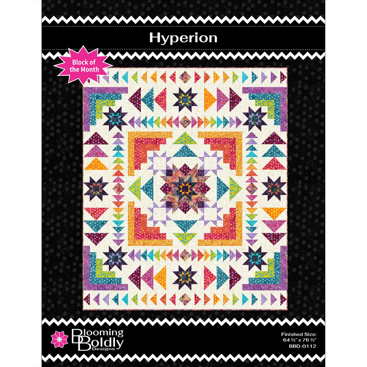 Hyperion Block of the Month Quilt Pattern by Blooming Boldly