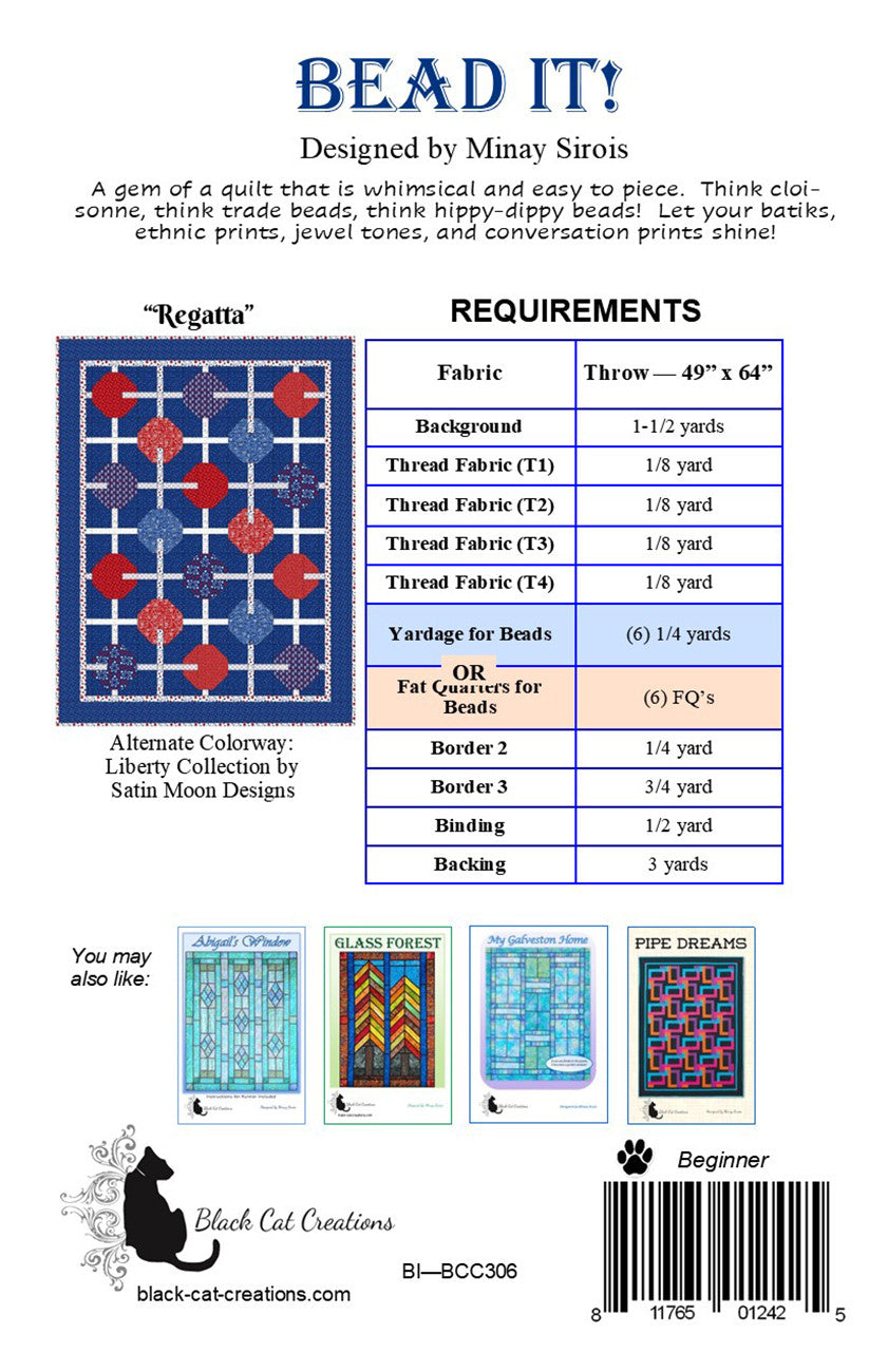 Bead It! Quilt Pattern by Black Cat Creations