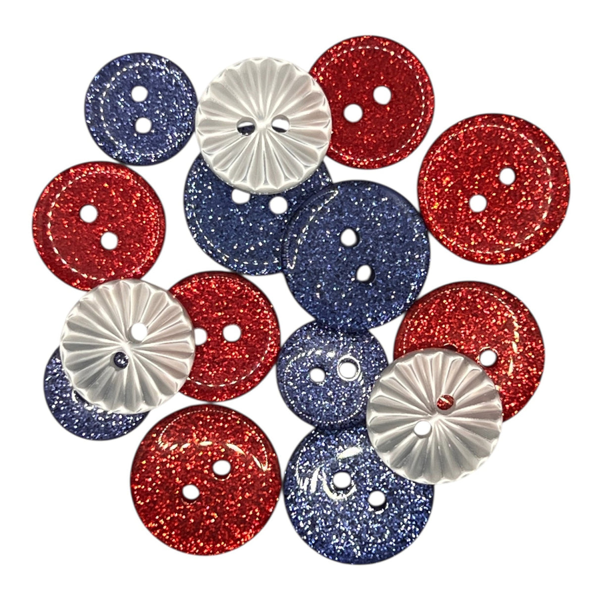 Patrioic Glitter Craft & Sewing Buttons by Buttons Galore