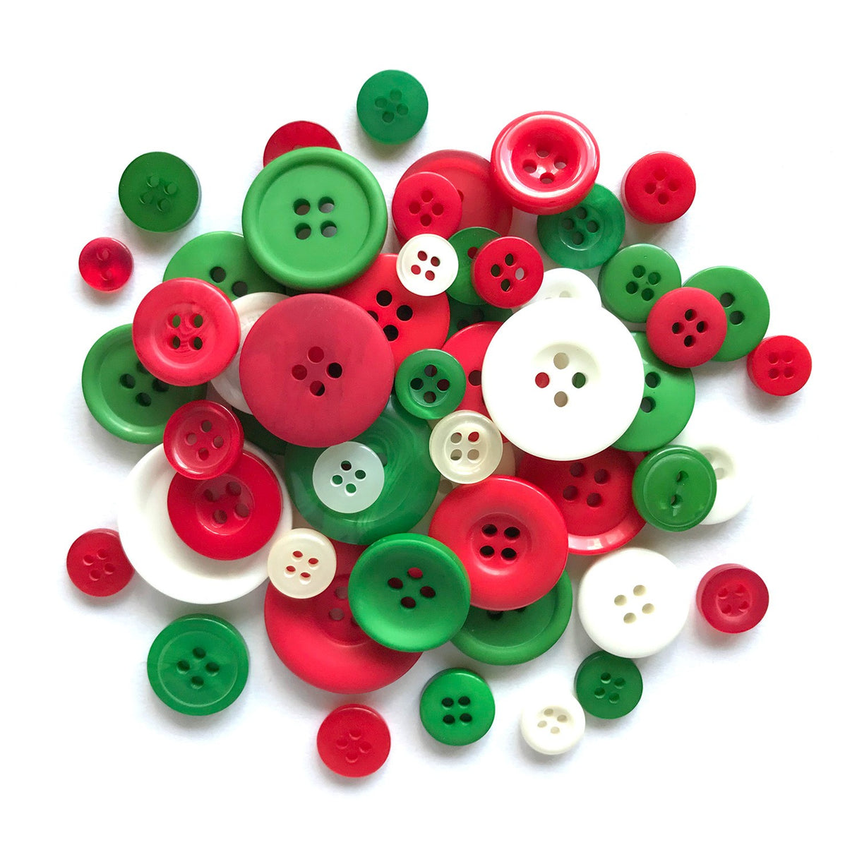Button Candy Bag Traditional Christmas 5oz Assorted Sizes by Buttons Galore