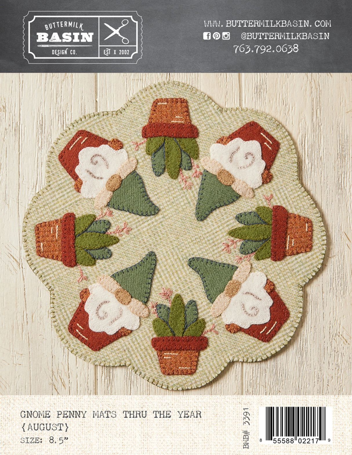 Gnome Penny Mats Thru the Year - August Quilt Pattern by Buttermilk Basin