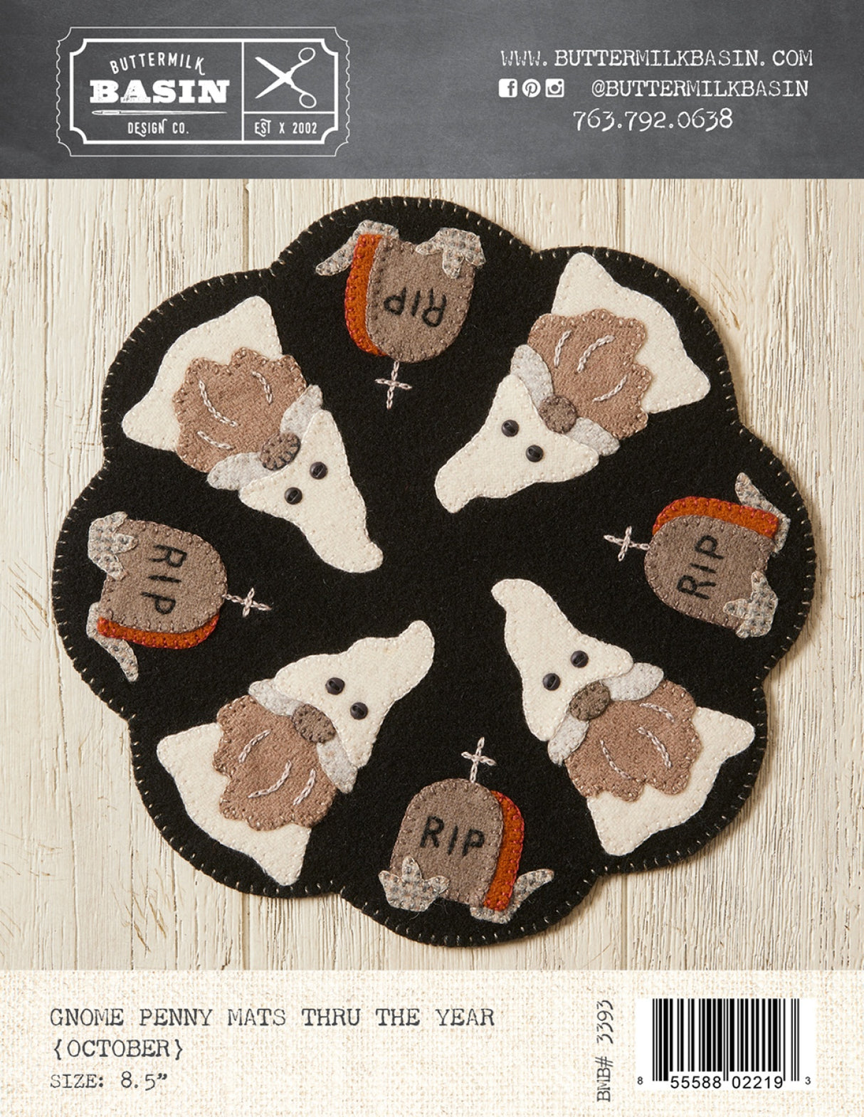 Gnome Penny Mats Thru the Year - October Quilt Pattern by Buttermilk Basin