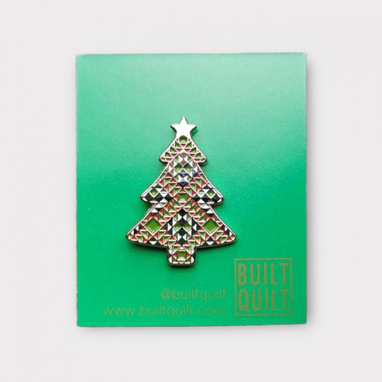 Quilt Xmas Tree Enamel Pin by Built Quilt Distribution