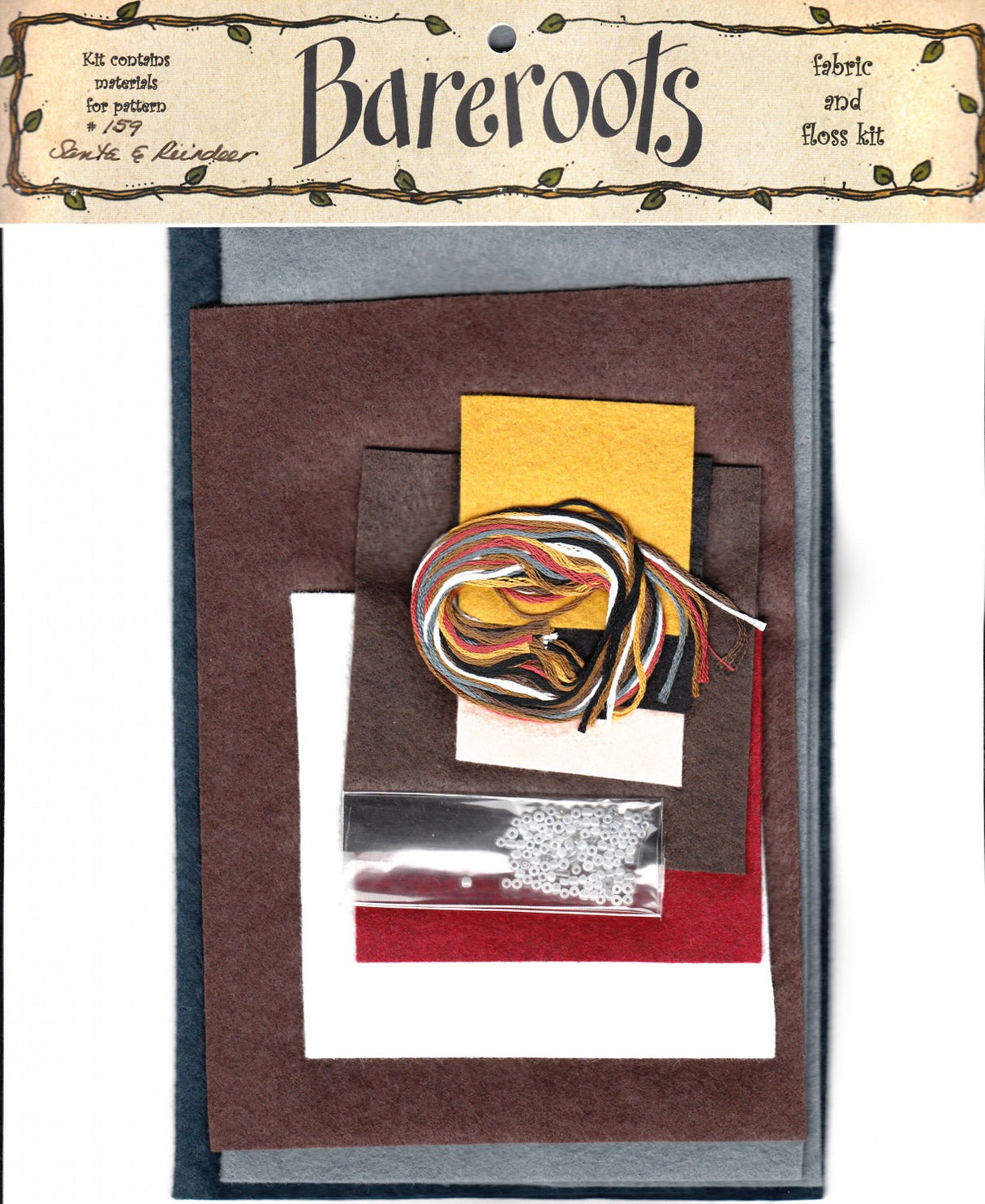 Little Stitchies - Santa & Reindeer Candle Mat (Material) by Bareroots