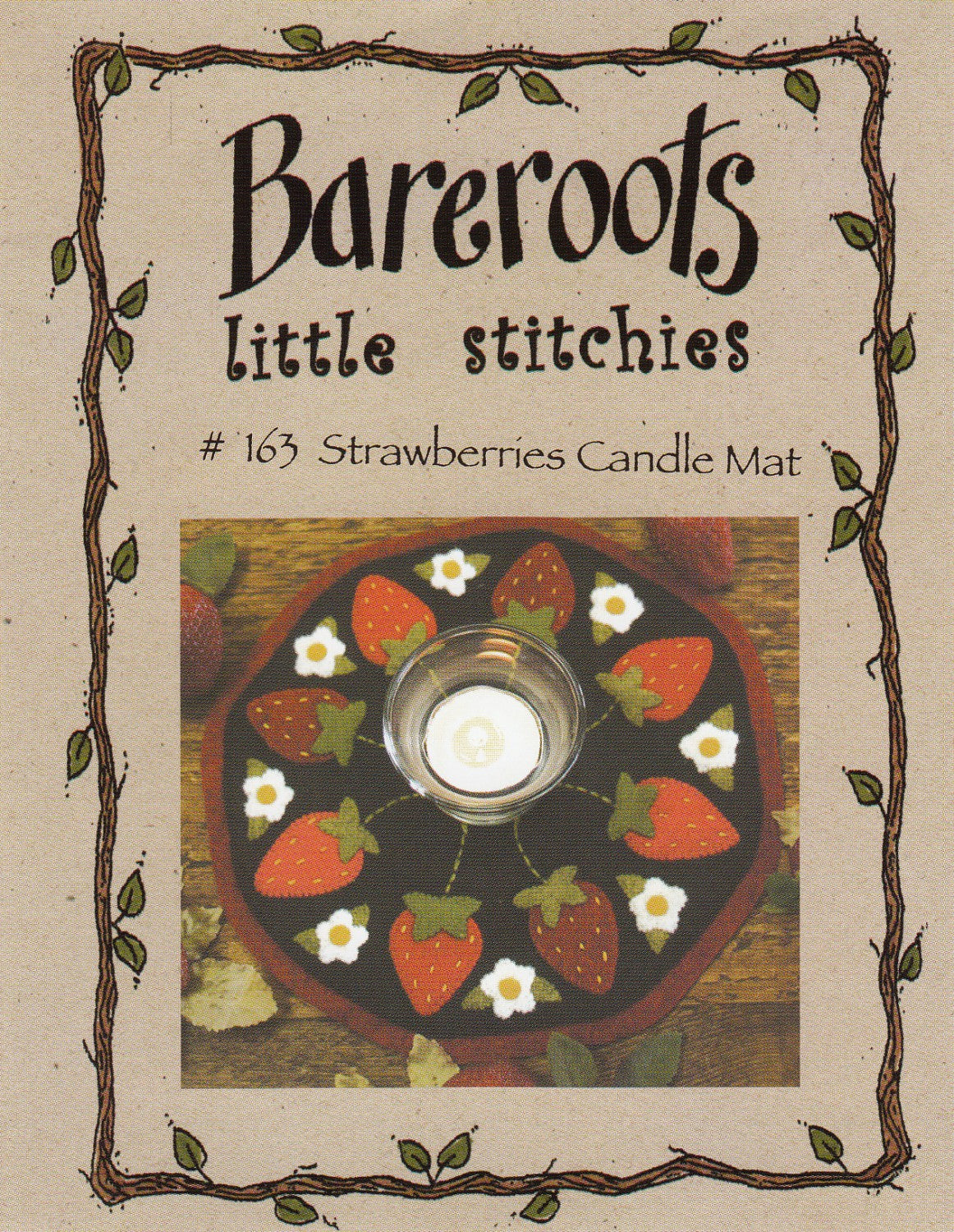 Little Stitchies - Strawberries Candle Mat / Pattern + Material Only