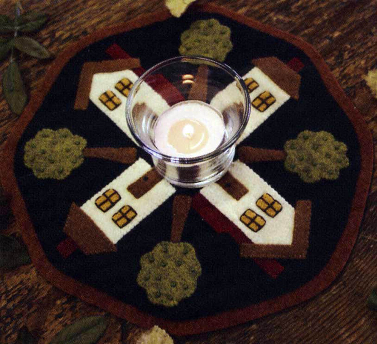 Little Stitchies - Houses Candle Mat (Material Only) by Bareroots