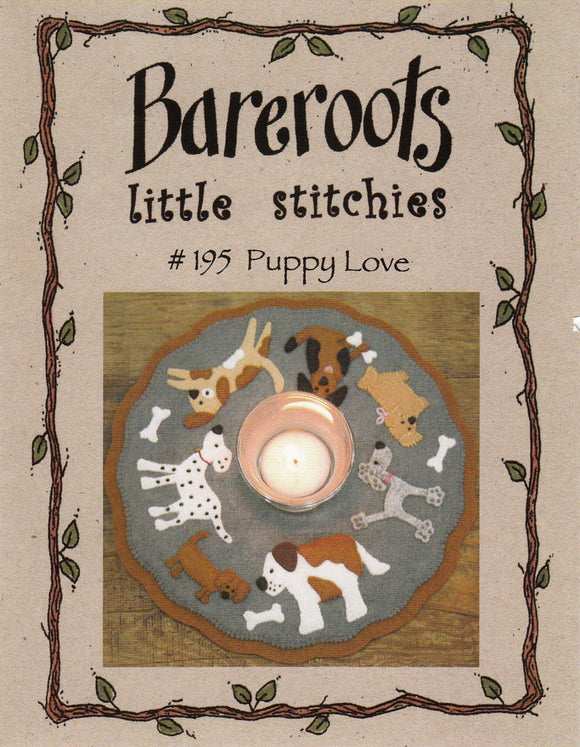 Little Stitchies - Puppy Love Candle Mat / Pattern + Material