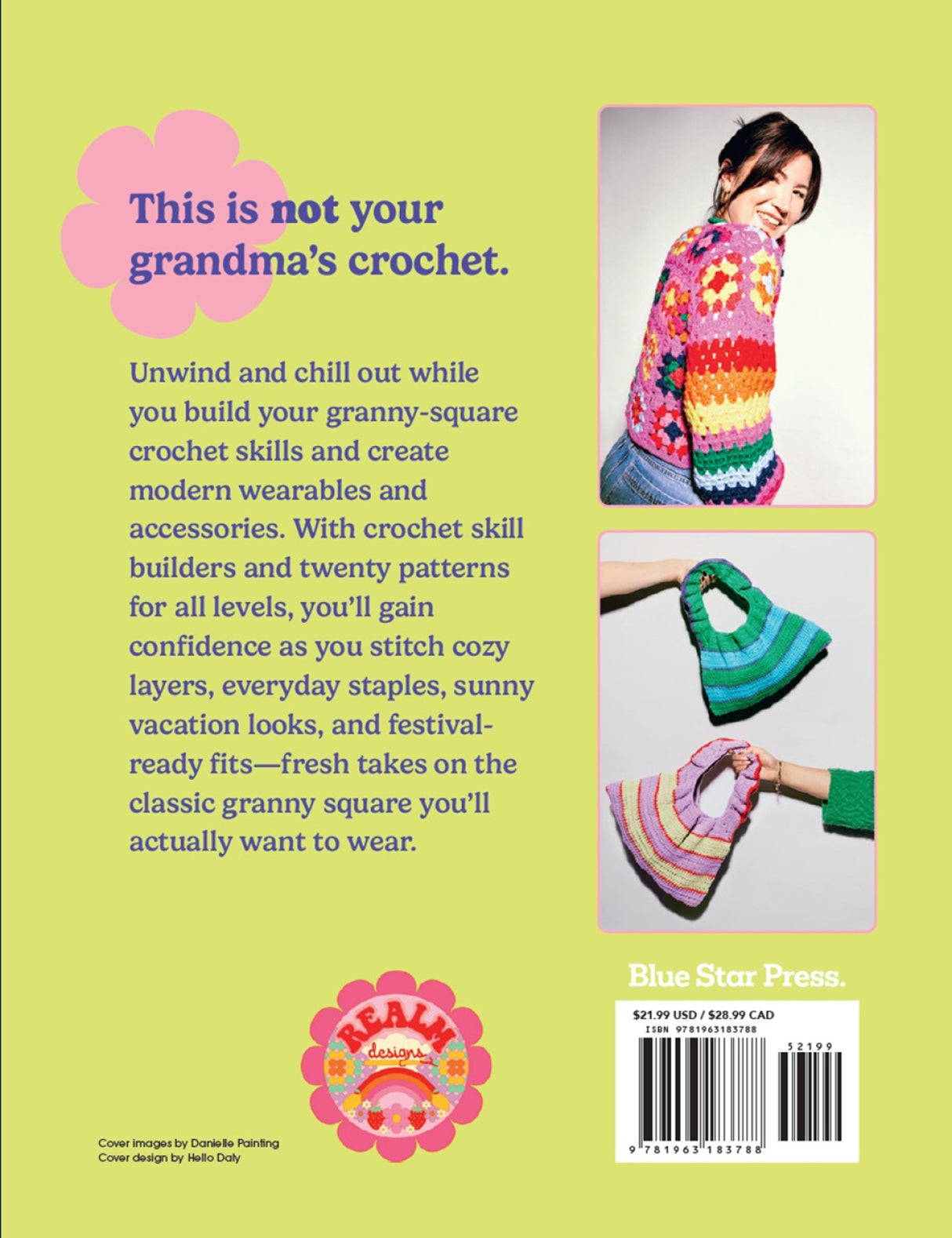 Back of the Not Your Grandmas Crochet Quilt Pattern by Blue Star Press