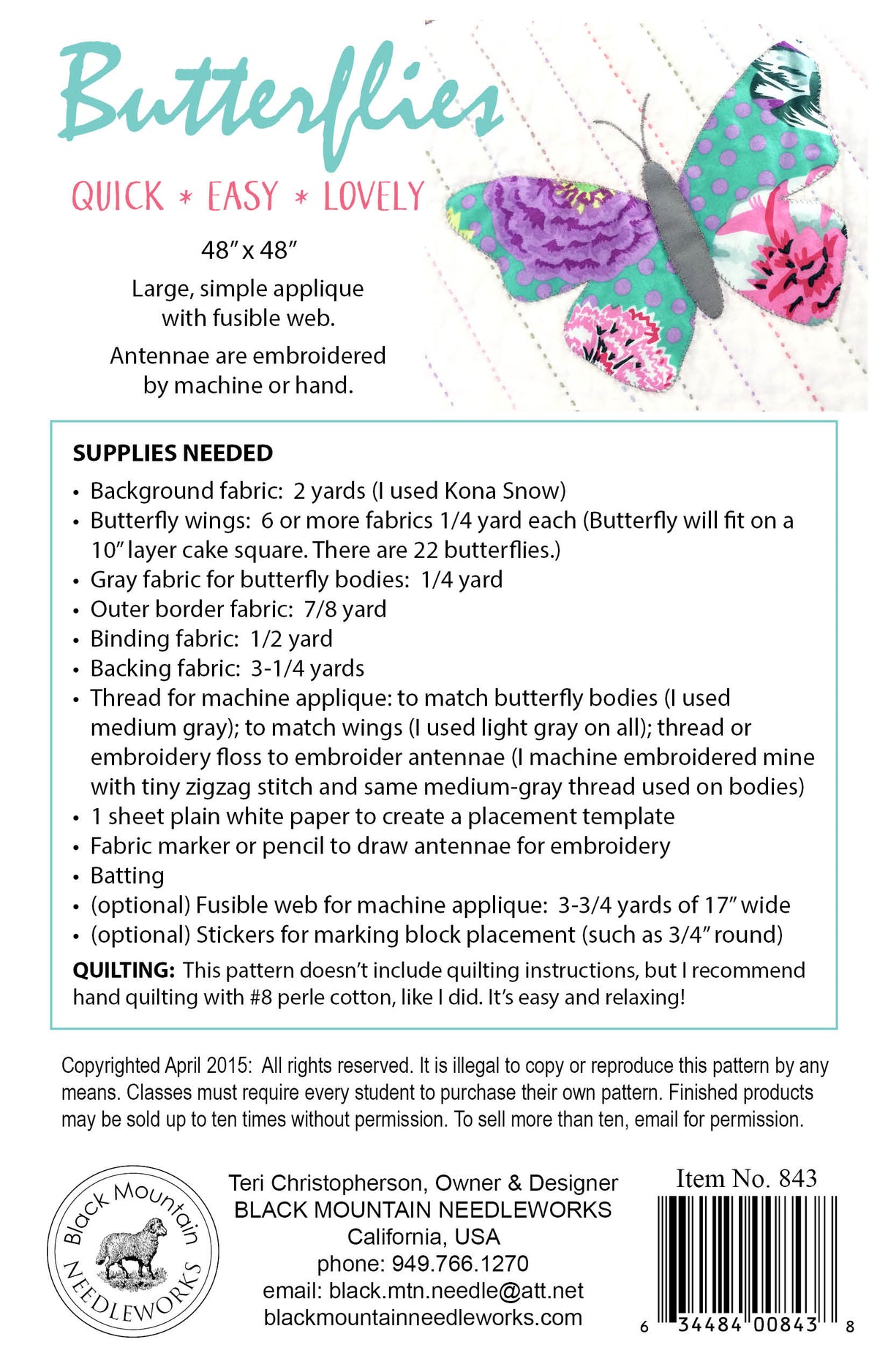 Butterflies Downloadable Pattern