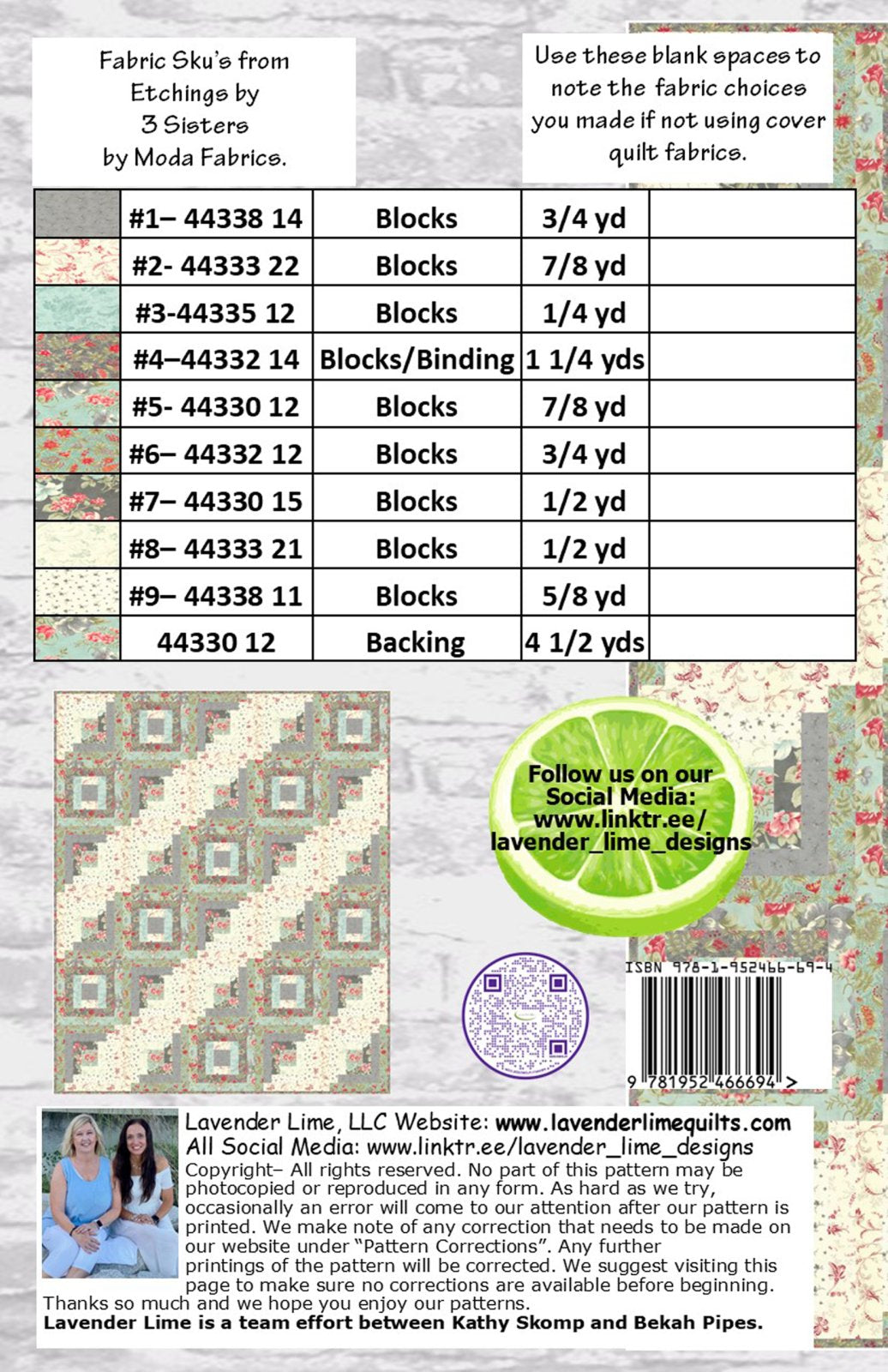 Back of the Faith Holds Downloadable Pattern by Lavender Lime Quilting