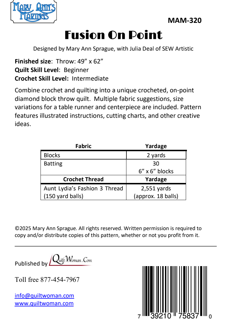Back of the Fusion On Point Downloadable Pattern by Mary Ann’s Making