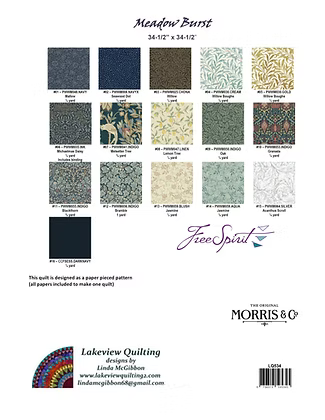 Back of the Meadow Burst Downloadable Pattern by Lakeview Quilting