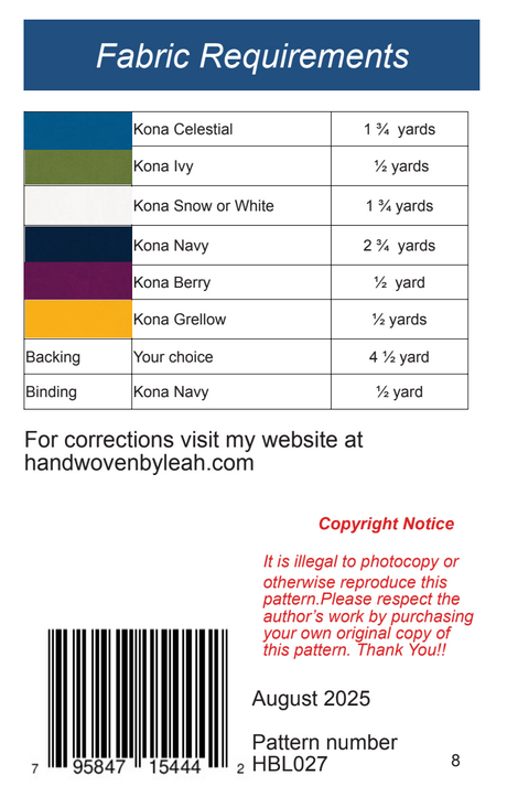 Back of the Pathways Downloadable Pattern by Handwoven By Leah