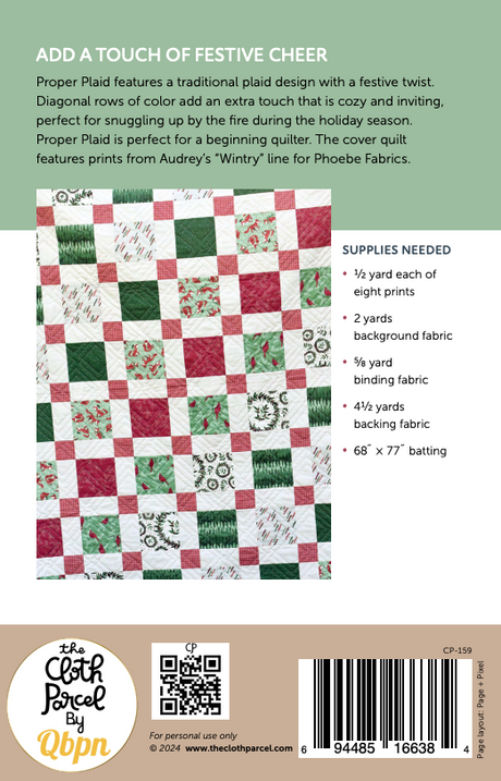 Back of the Proper Plaid Pattern by Cloth Parcel