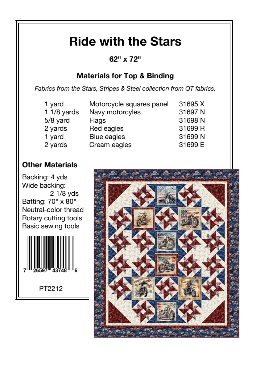 Back of the Ride with the Stars Downloadable Pattern by Pine Tree Country Quilts