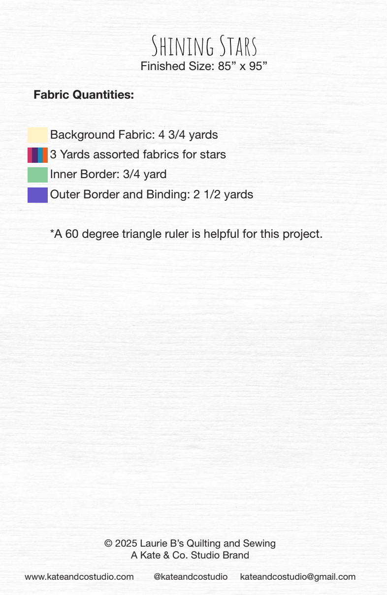 Back of the Shining Stars Downloadable Pattern by Kate and Co.