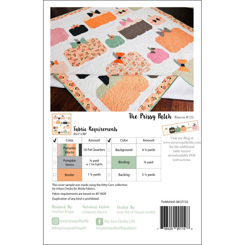 Back of the The Prissy Patch Quilt Pattern My Sew Quilty Life