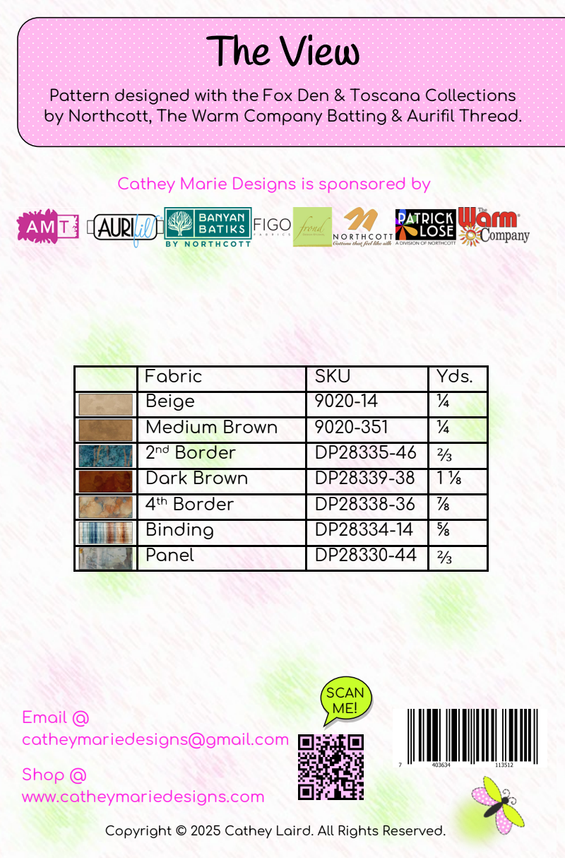 Back of the The View Downloadable Pattern by Cathey Marie Designs