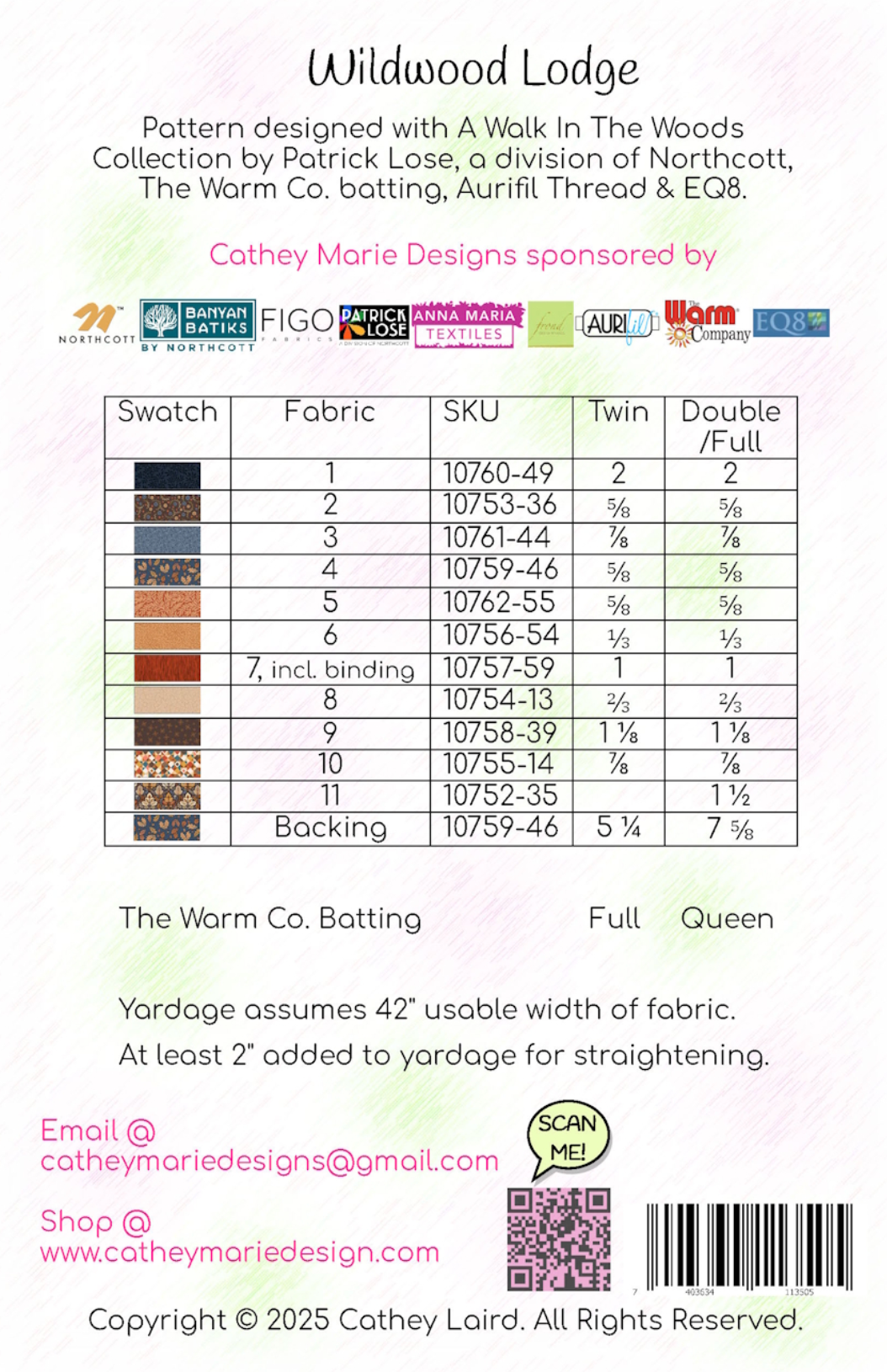 Back of the Wildwood Lodge Downloadable Pattern by Cathey Marie Designs