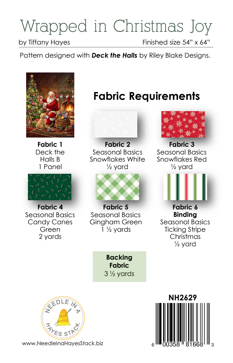Back of the Wrapped in Christmas Joy Downloadable Pattern by Needle In A Hayes Stack