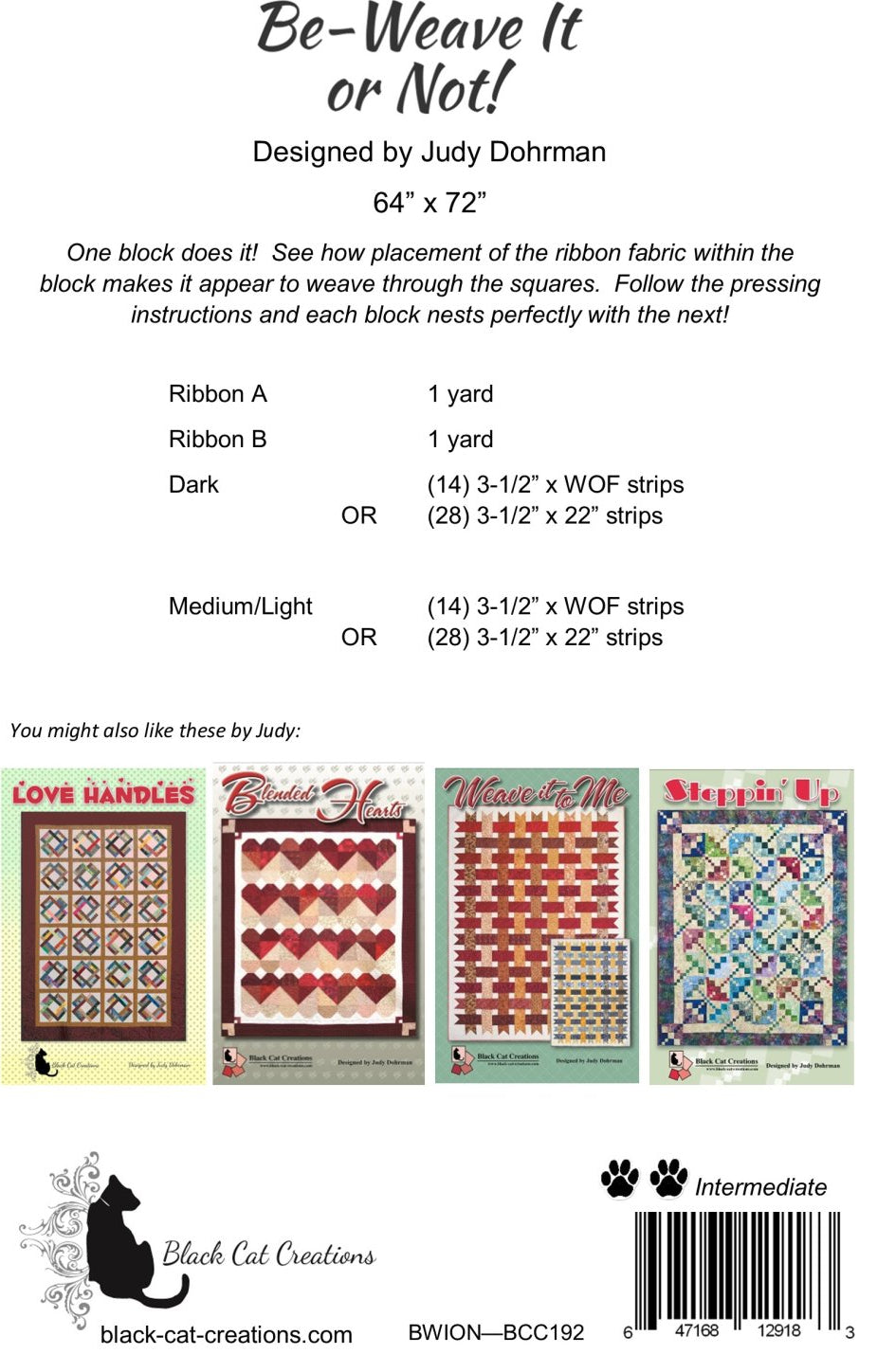 Back of the Be-Weave It or Not! Downloadable Pattern by Black Cat Creations