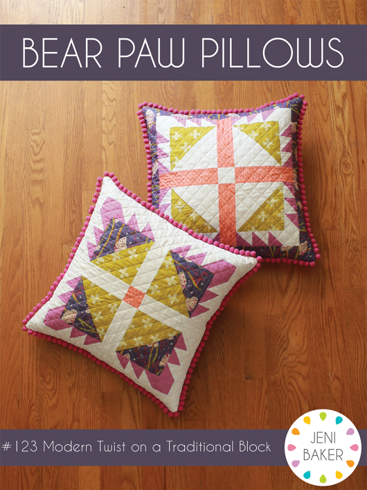 Bear Paw Pillows Downloadable Pattern by Jeni Baker