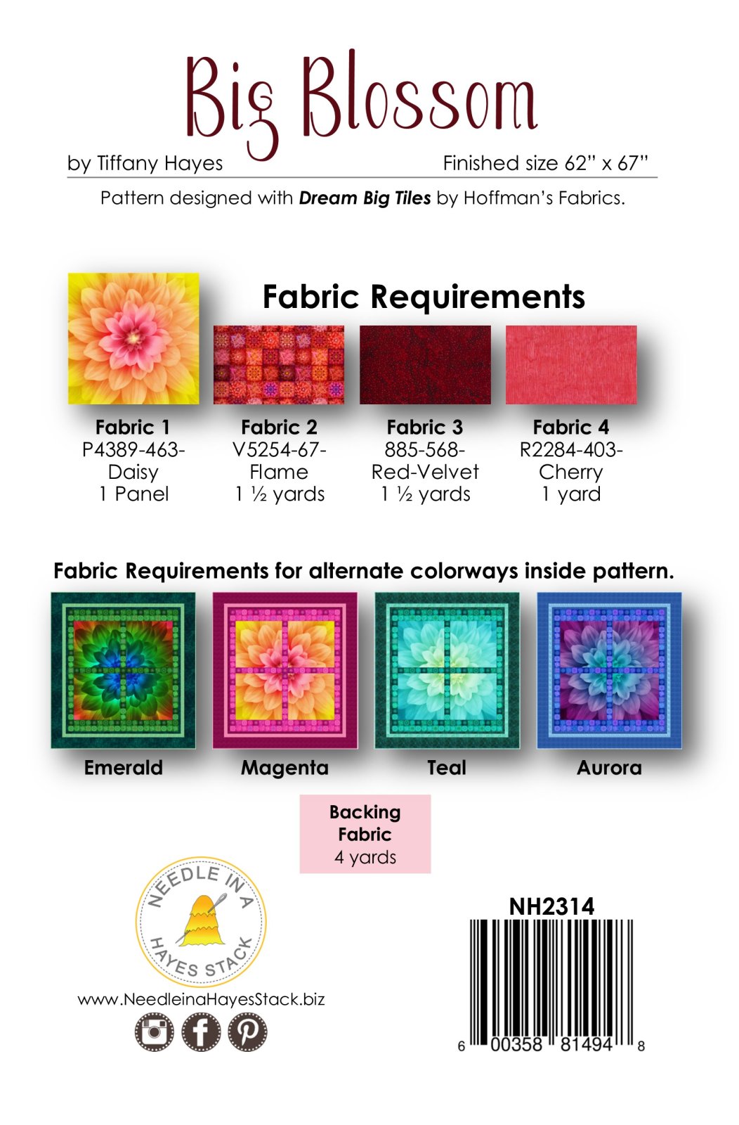 Big Blossom Downloadable Pattern by Needle In A Hayes Stack